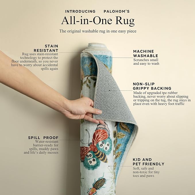 Machine Washable Rugs for Living Room: 6x9 Area Rugs Stain Resistant Non Slip - Image 4