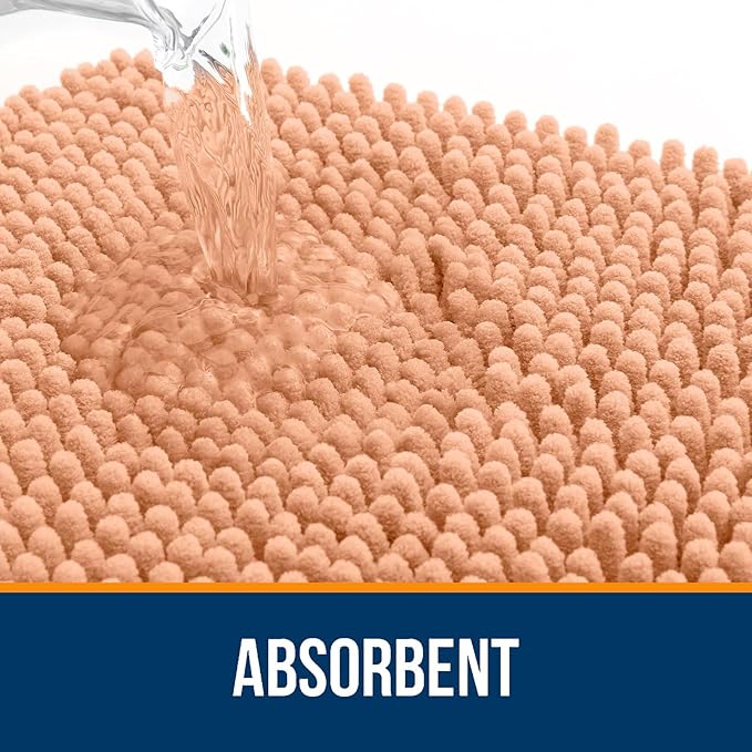 OLANLY Toilet Rugs U-Shaped 24x24, Extra Soft Absorbent Chenille Contour - Image 4