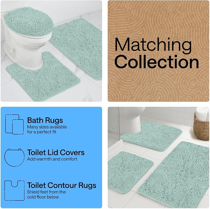 GORILLA GRIP Bath Rug Mat 36x24, Soft Absorbent Chenille, Quick Dry Microfiber - Image 8