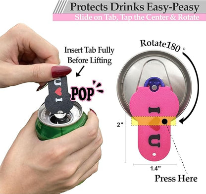 Soda Can Tab Opener Mini Soda Can Cover Easy Tab Opener and Drink Protector - Image 2
