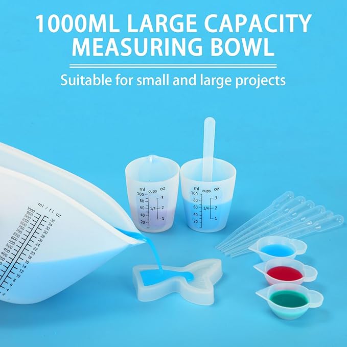 Creahaus 1000ML Large Silicone Measuring Cups - Image 5