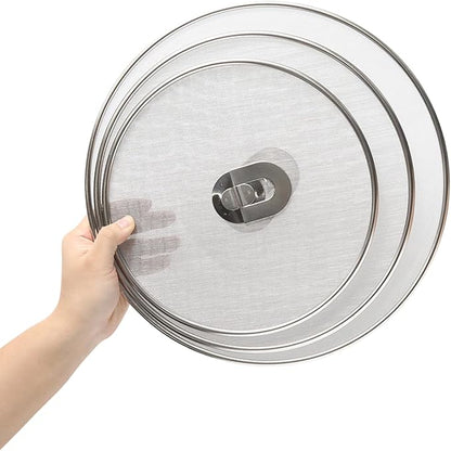 3 Pack Silver Stainless Steel Splatter Screens, Grease Splatter Guard - Image 3