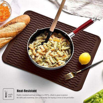 Silicone Dish Drying Mat, Non-Slip Easy Clean Sink Mat Large Heat-resistant - Image 6