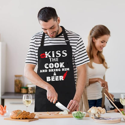 Grilling Apron - KISS THE COOK AND BRING HIM A BEER - Funny BBQ Aprons - Image 7