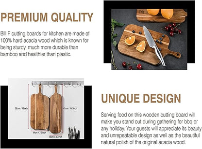 Wood Cutting Board Set with Handle - Image 3