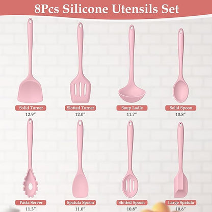 LIANYU Kitchen Silicone Utensils Set, Heat Resistant Kitchen Gadgets Include - Image 2