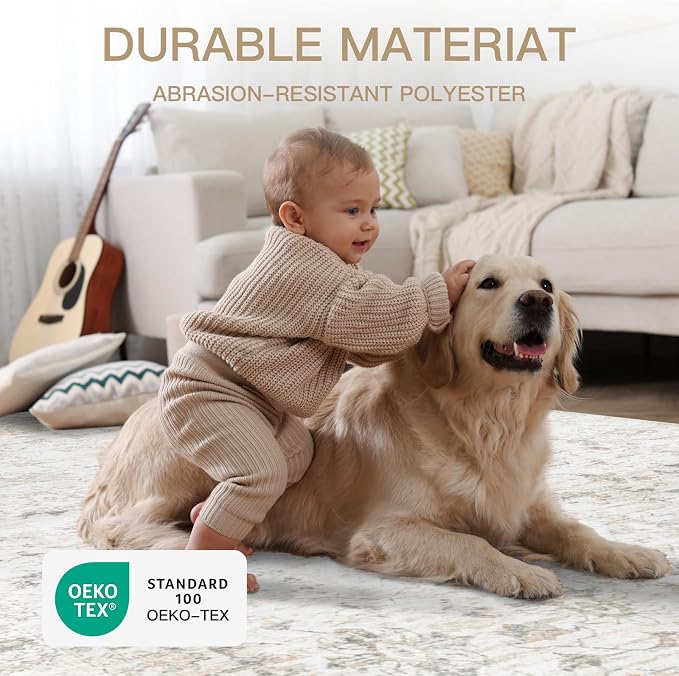 Washable 6×9 Area Rug for Living Room, Vintage Floral Rug Soft Non Slip Stain - Image 9