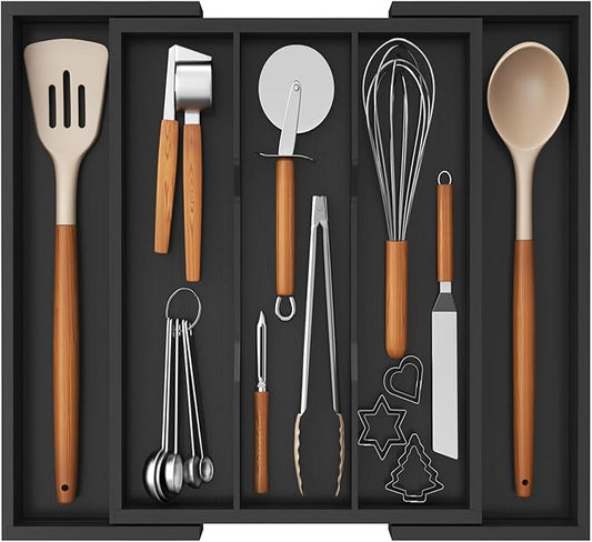 Lifewit Utensil Organizer for Kitchen Drawer, Expandable Cooking Utensil Tray by Lifewit