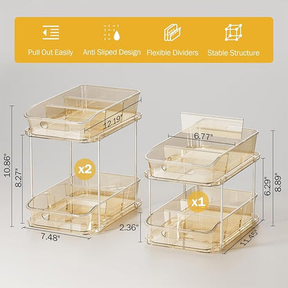 Delamu 2-Tier Under Sink Organizers and Storage, Pull Out Kitchen Pantry - Image 2