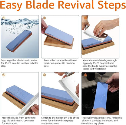 Amazon Basics Dual Sided Whetstone Knife Sharpening Stone 400/1000 Grit - Image 4