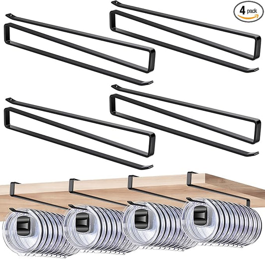 4 Pack Tumbler Lid Organizer, Cup Lid Holder Holds 12 Lids Each Under Cabinet by Unknown