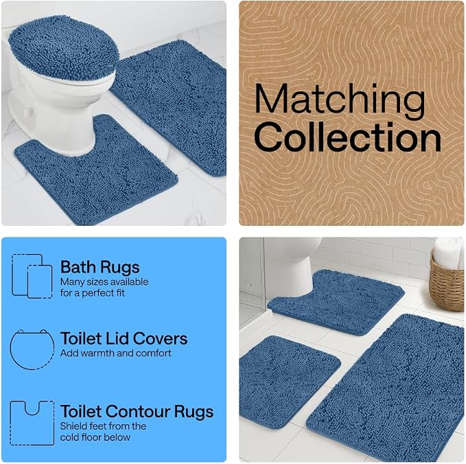 GORILLA GRIP Bath Rug Mat 36x24, Thick Soft Absorbent Chenille, Quick Dry - Image 8