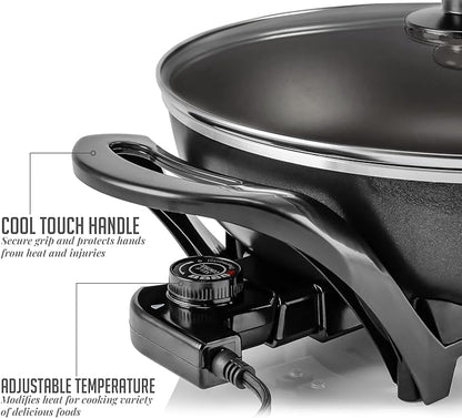 OVENTE Electric Wok with Nonstick Coating, 13 Inch Family-Sized Skillet - Image 5