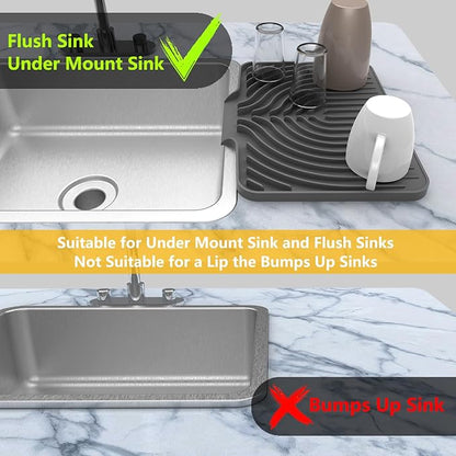 Silicone Drying Mat for Kitchen Counter, Dish Drying Rack Matt - Image 5
