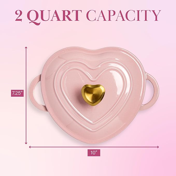Paris Hilton Enameled Cast Iron Dutch Oven Heart-Shaped Pot - Image 7