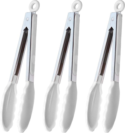 HINMAY Silicone Kitchen Tongs 9-Inch Stainless Steel Basics Tongs by HINMAY