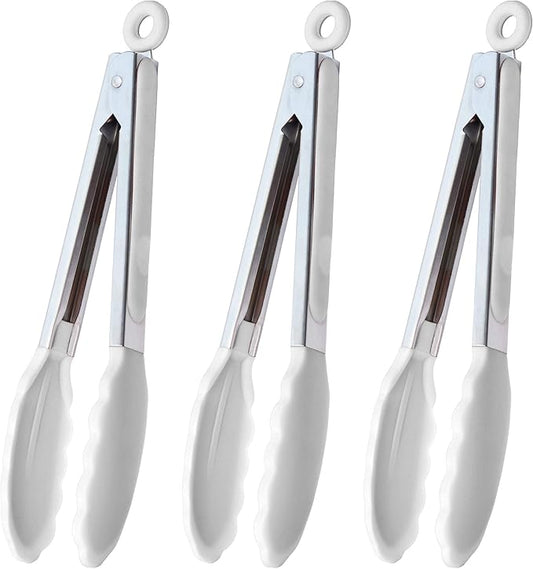 HINMAY Silicone Kitchen Tongs 9-Inch Stainless Steel Basics Tongs by HINMAY