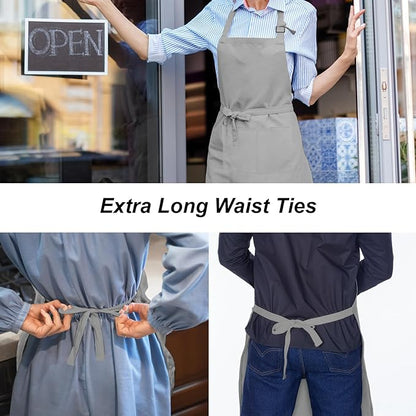 15 Pcs Adult Aprons Bulk with Pockets Adjustable Bib Chef Apron - Image 4
