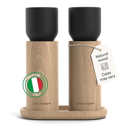 LARS NYSØM Wooden Salt and Pepper Grinder Set Manual by LN
