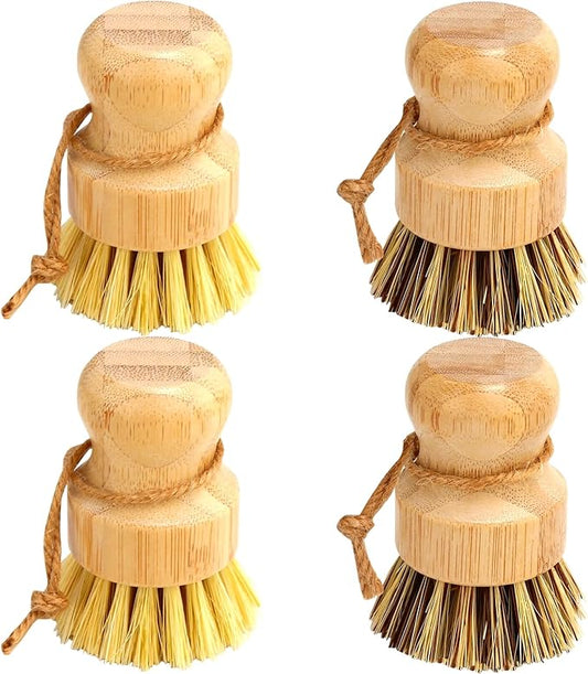 Bamboo Dish Brush Set, Dish Brushes, Durable Wood Dishes Scrub Brush, Natural by Aisuly