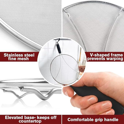 Splatter Screen for Cooking, Perforated Stainless Steel, 13 Inch Stainless - Image 4