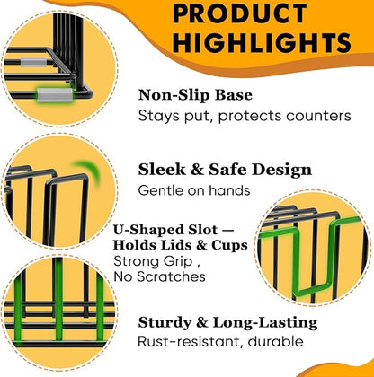 2 Pack Cutting Board Organizer and Pot Lid Holder, Kitchen Cabinet Organizer - Image 7