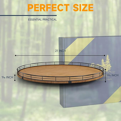 21" Lazy Susan Turntable, Wooden Organizer - Image 4