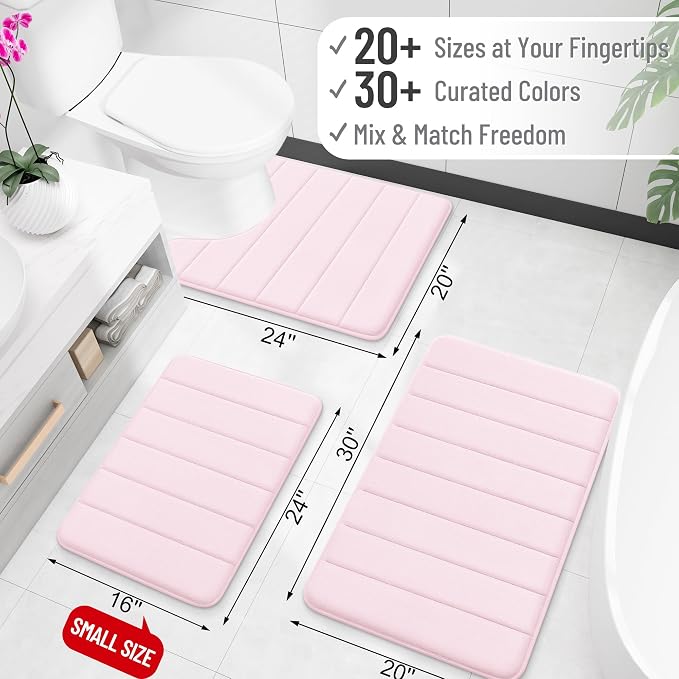 OLANLY Memory Foam Long Bathroom Rugs Runner 59x24, Super Soft Absorbent Bath - Image 2
