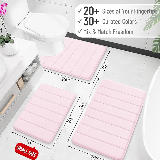 OLANLY Memory Foam Bath Mat 36x24, Super Soft Absorbent Bathroom Rugs, Quick Dry - Image 2