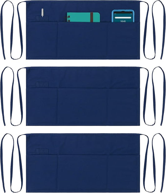 Dreamology Waitress Apron with Pockets, Server Aprons with 3 Pockets, Short & by DREAMOLOGY