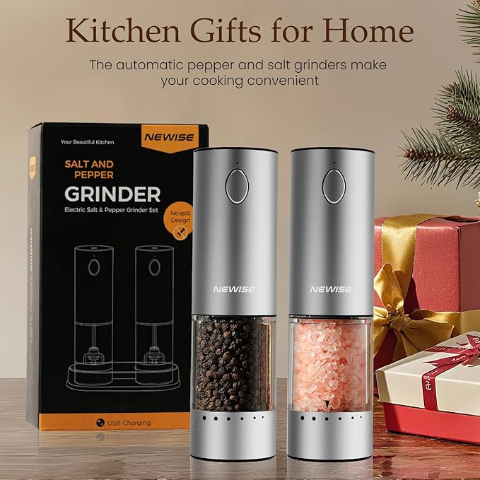 Newise Electric Salt and Pepper Grinder Set - Image 7