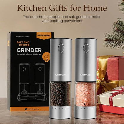 Newise Electric Salt and Pepper Grinder Set - Image 7