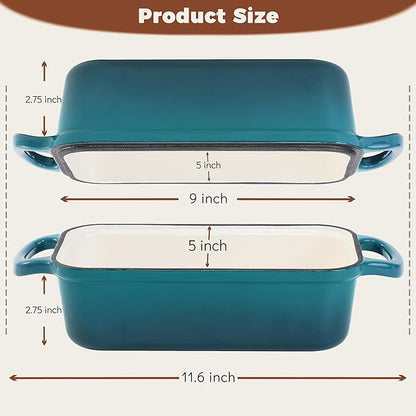 Cast Iron Loaf Pan With Lid, Enameled Bread Loaf Pan - Image 2