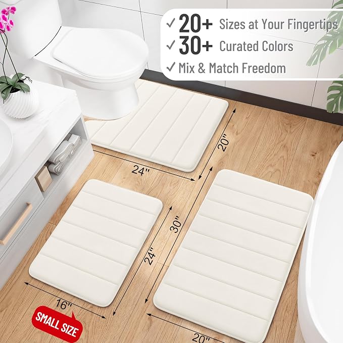 OLANLY Memory Foam Long Bathroom Rugs Runner 47x20, Super Soft Absorbent Bath - Image 2