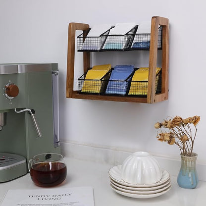 HTB 2 Tier Tea Organizer for Tea Bags, Tea Bag Holder - Image 6