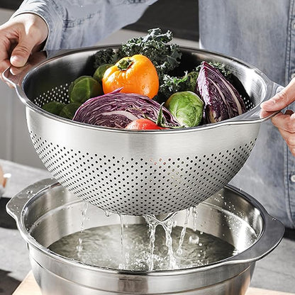 3 Pcs Stainless Steel Colander Strainer Set Metal Colander - Image 6