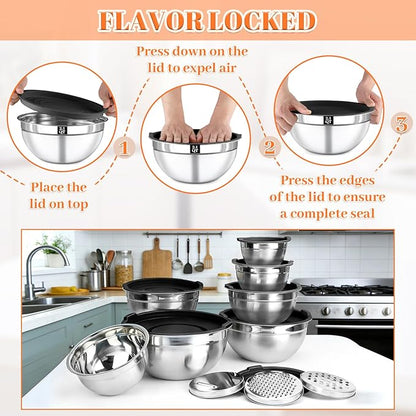 21PCS Mixing Bowls with Lids Set - Image 6