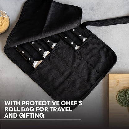 MasterChef Chef Knife Set with Bag, Knife Roll Set with 5 Professional Quality - Image 5