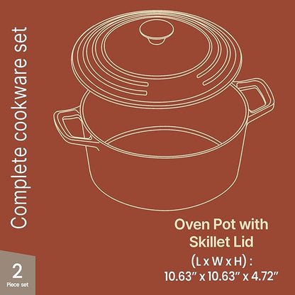 Bakken Enameled Cast Iron Dutch Oven Pot, 6QT Dutch Oven - Image 2