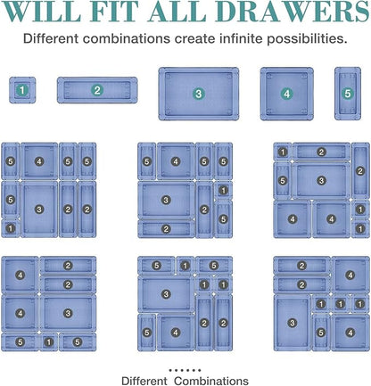StorMiracle 16 PCS Drawer Organizer Set, 5 Varied Size Bathroom and kitchen - Image 4