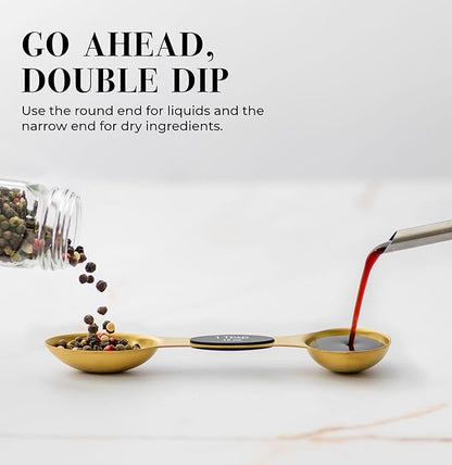 Magnetic Measuring Spoons Set – Stainless Steel Gold Measuring Spoons - Image 3