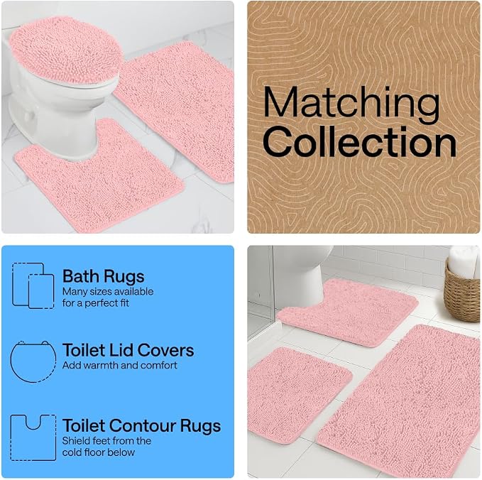 GORILLA GRIP Bath Rug Mat 30x20, Thick Soft Absorbent Chenille, Quick Dry - Image 8