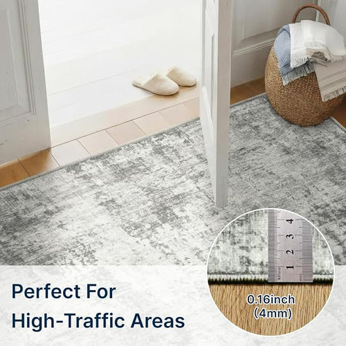 2x6 Rug for Entryway Hallway-No Slip Soft Carpets Modern Abstract Indoor Floor - Image 2