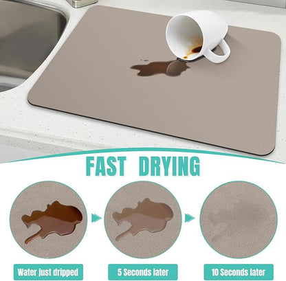 WISELIFE Coffee Mat Super Absorbent Dish Drying Mat Coffee Bar Accessories Match - Image 3