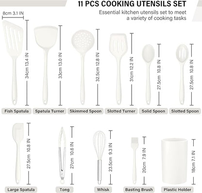 HaWare 11 PCS Silicone Cooking Utensils Set, Heat Resistant Kitchen Utensils - Image 2