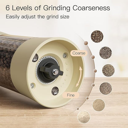 Ultrean Electric Salt and Pepper Grinder Set, USB-C Rechargeable, Salt and - Image 3