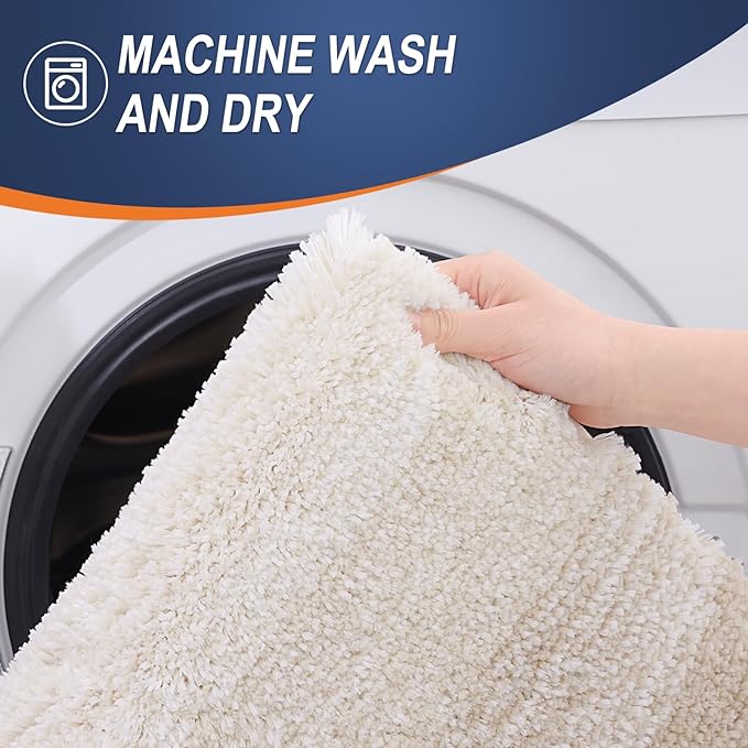 OLANLY Bathroom Rugs Mat 34x21, Extra Soft Absorbent Microfiber Bath Rugs - Image 6