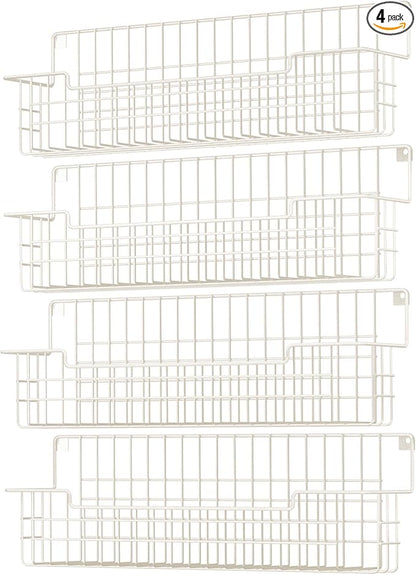 Spice Rack Wall Mount 4 Pack, Metal Wall Mounted Spice Rack Organizer by AURIKAR