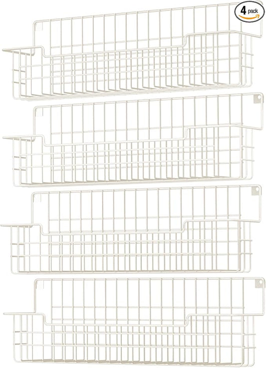 Spice Rack Wall Mount 4 Pack, Metal Wall Mounted Spice Rack Organizer by AURIKAR