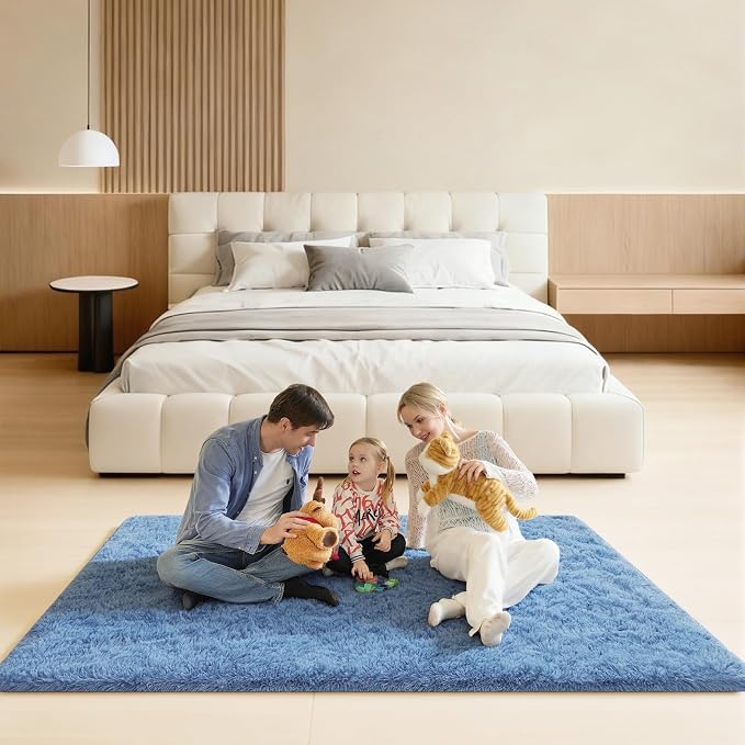 4x6 Rugs for Bedroom, Small Fuzzy Shag Soft Non-Slip Carpet for Kids Girls and - Image 6